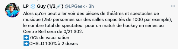 Pourquoi les spectacles et le THÉÂTRE passent avant le Centre Bell?