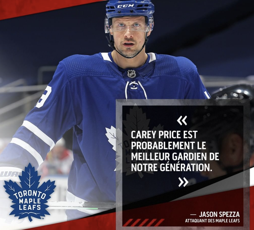 Quel commentaire intelligent de Spezza sur Carey Price...