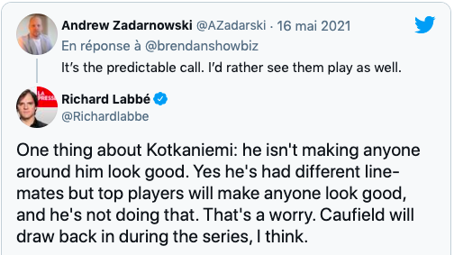 Richard Labbé continue de TAPER sur la tête de Jesperi Kotkaniemi...