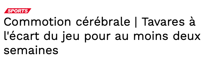 Seulement 2 semaines pour John Tavares?