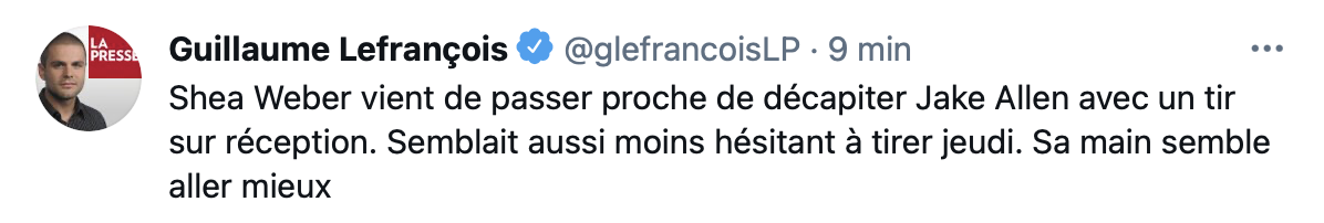 Shea Weber passe proche de décapiter Jake Allen !!!