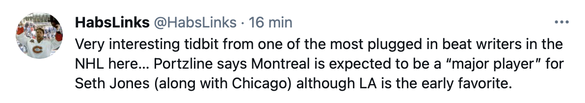 WOW...Montréal dans les favoris pour Seth Jones !!!!