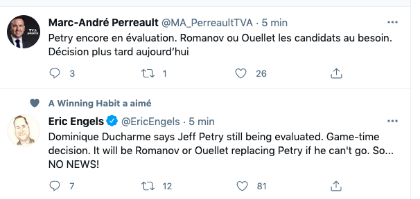 Bonne nouvelle pour Jeff Petry...