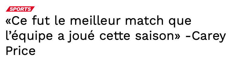 Carey Price est aussi TALENTUEUX qu'HUMBLE...