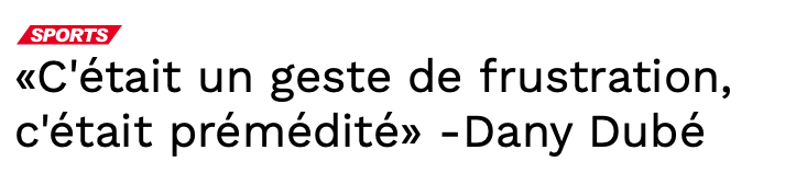 Dany Dubé et Martin McGuire demandent une SUSPENSION de 8 matchs!!!!