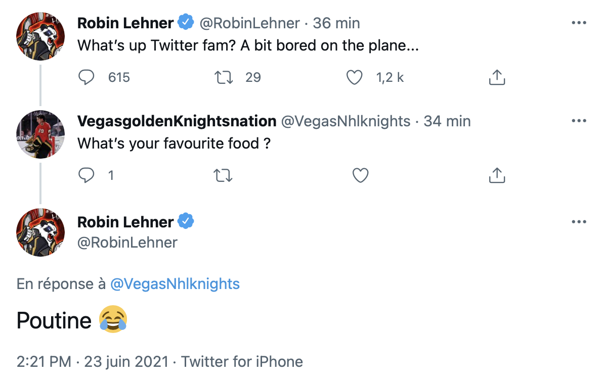 HAHA...Robin Lehner aime venir à Montréal...