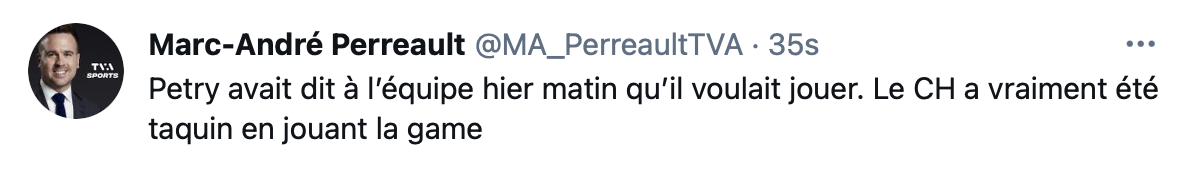 Jeff Petry confirme que DUMB DUMB a feinté tout le monde...