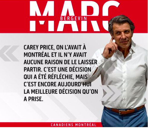 La REVANCHE de Marc Bergevin...et de Carey Price...