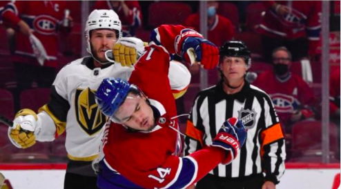 Le tournant du match...le PUNCH dans la face de Nick Suzuki...