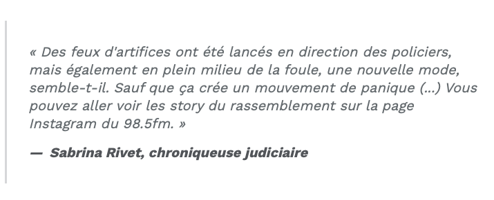 Les POLICIERS VISÉS par les fans du CH...