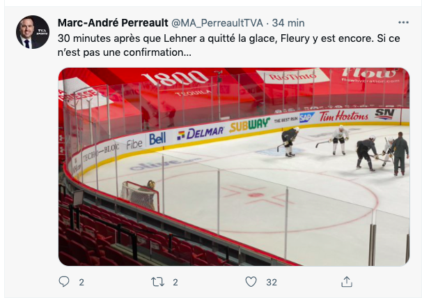 Peter DeBoer DÉTRUIT Marc-André Fleury sur la place publique...