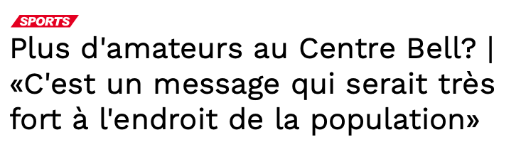 Un INFECTIOLOGUE APPROUVE de remplir le Centre Bell pour la demi-finale..