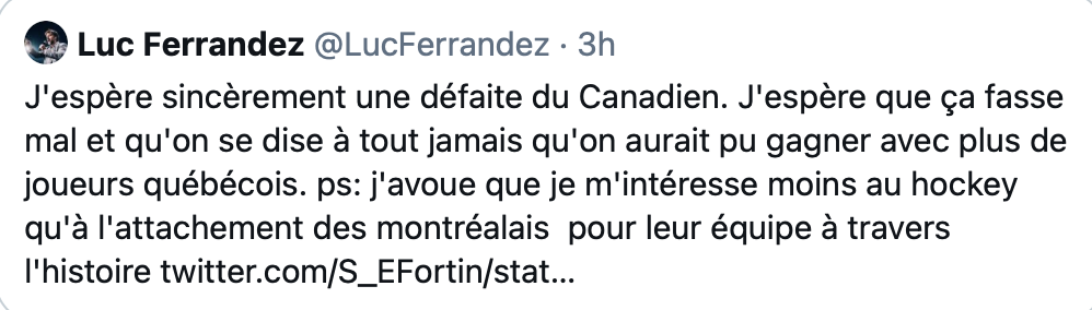 WOW...Luc Ferrandez veut vraiment que le CH se fasse humilier...