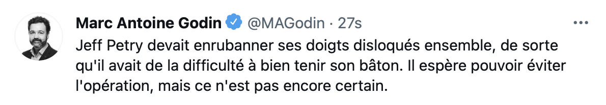 Jeff Petry avait de la difficulté à tenir son bâton...