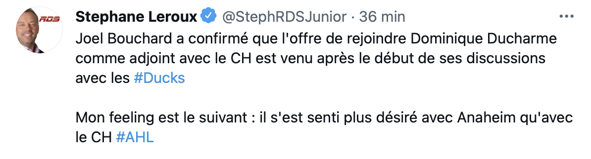 JOJO aurait aimé se faire supplier par le Canadien...