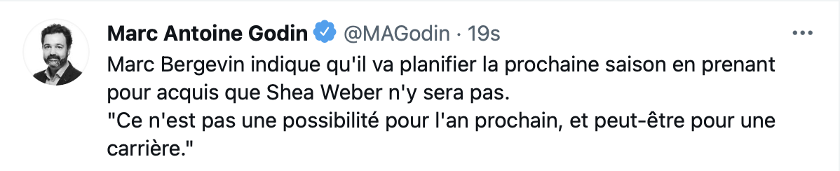 La carrière de Weber terminée ?