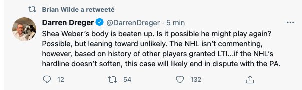 La LNH veut que Shea Weber annonce sa retraite MAINTENANT!!!