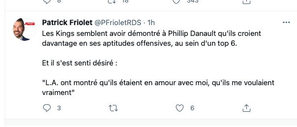 MALAISE pendant la conférence de presse de Phil Danault....