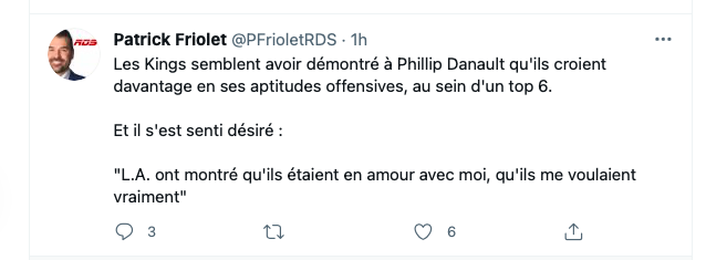 MALAISE pendant la conférence de presse de Phil Danault....