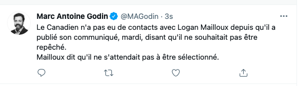 Marc Bergevin n'avait pas prévenu Logan Mailloux