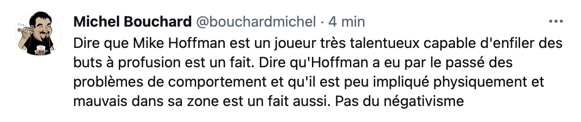 Mike Hoffman, capable du meilleur, comme du pire...