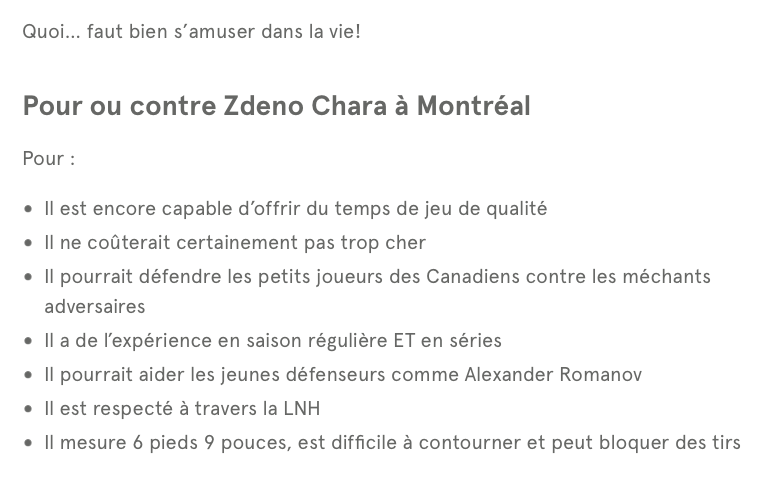 RDS veut Zdeno Chara à Montréal...