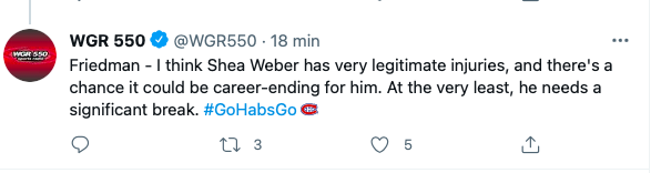 Retraite de Shea Weber: Elliotte Friedman persiste et signe à la radio..