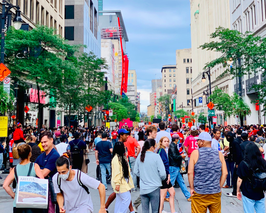 Voici les rues du Centre Ville de Montréal...