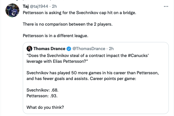 Elias Pettersson est CRAMPÉ...les Canucks sont dans la M...