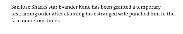 Evander Kane ACCUSE son EX-FEMME....