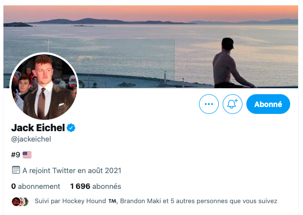 Jack Eichel s'inscrit sur TWITTER!!!!! HAHA!!!