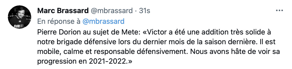 Le DG des SENS n'a pas compris que Victor Mete...