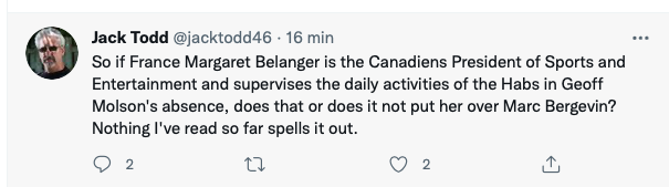 Marc Bergevin en TA...De la promotion de Margaret Bélanger?