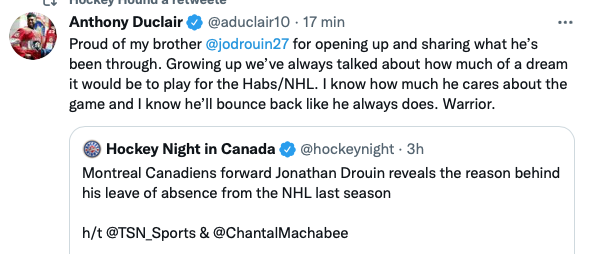 Anthony Duclair donne du GROS LOVE à Jonathan Drouin...