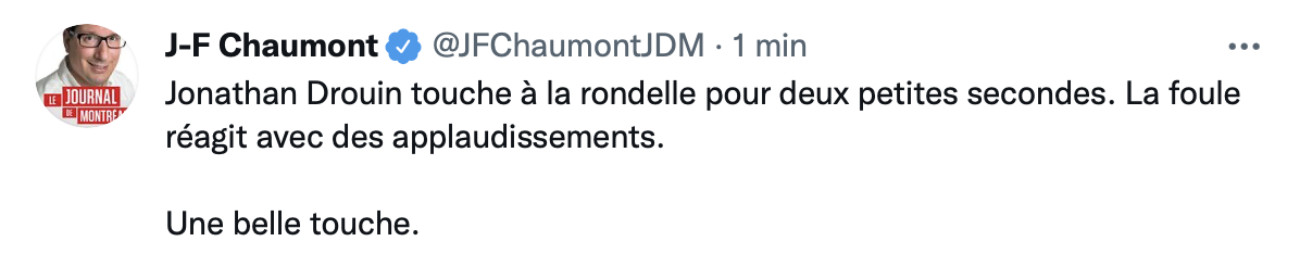 Aussitôt que Jonathan Drouin a touché à la rondelle...