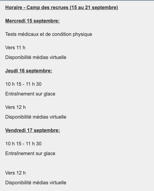 Début de saison du CH: Toutes les infos que vous voulez savoir..