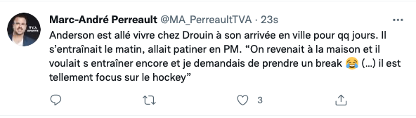 Jonathan Drouin et sa blonde ont accueilli Josh Anderson...