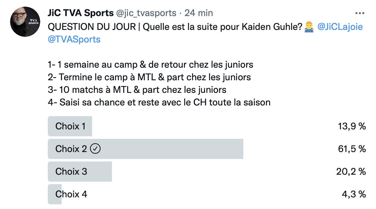 Les FANS ne veulent pas de Kaiden Guhle à Montréal...