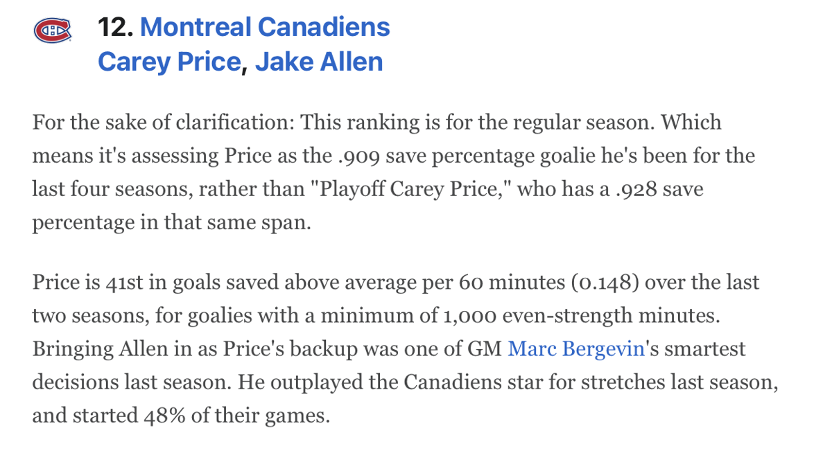 Plus personne ne respecte Carey Price...