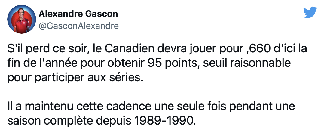 AYOYE...Le Canadien déjà éliminé des séries...