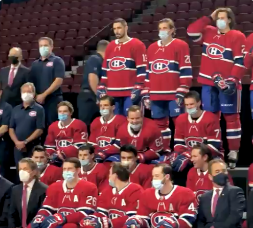 Geoff Molson et Marc Bergevin se sont ignorés pendant la photo d'équipe..