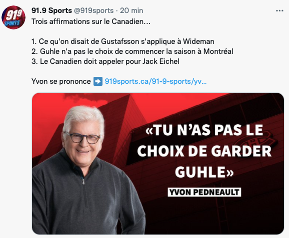 Guhle...Eichel...Yvon Pedneault est CINGLANT!!!!!