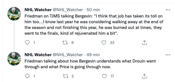 Marc Bergevin en BURNOUT...selon Elliotte Friedman...