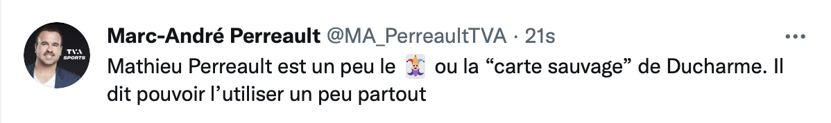 Mathieu Perreault le JOKER de Dominique Ducharme...