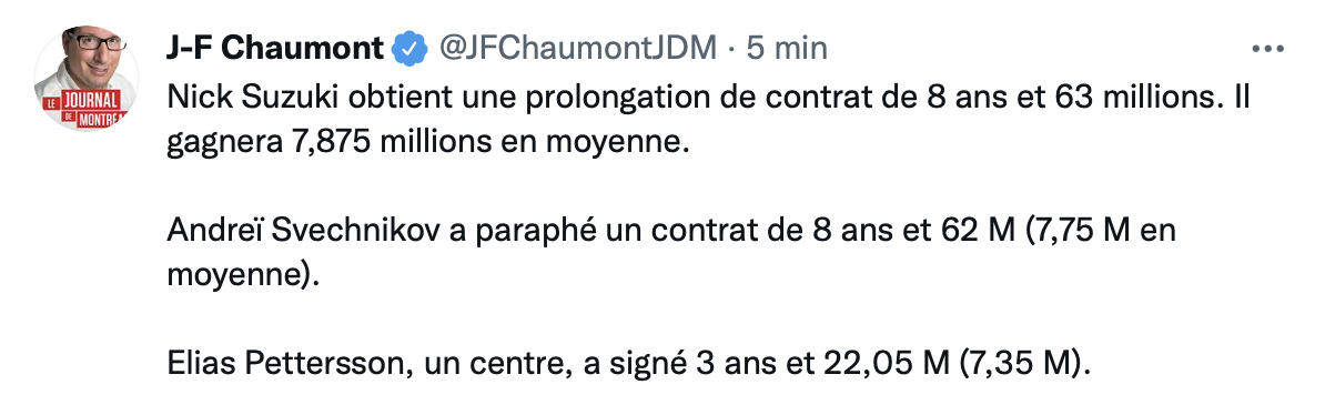 Nick Suzuki va faire plus de CASH, que...