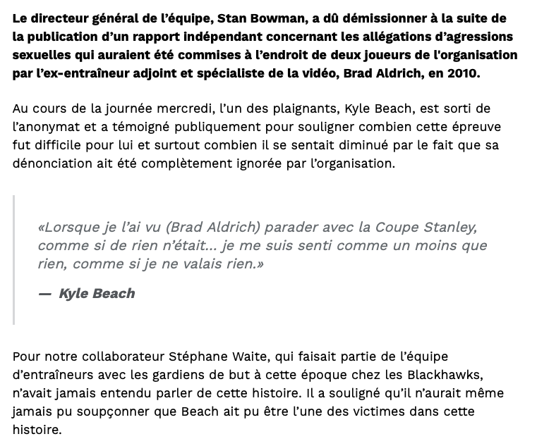 SCANDALE de Chicago: Stéphane Waite MENT aussi?