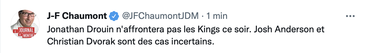 Drouin et Dvorak sur la glace ce matin...