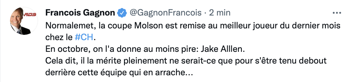 HAHA...Les règlements de la coupe Molson ont changés...