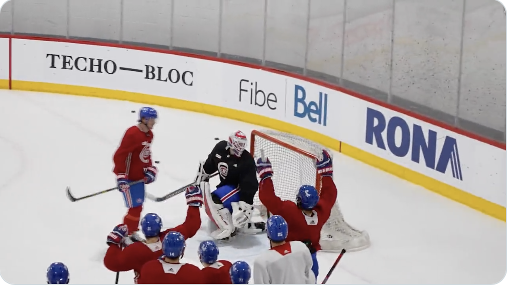 HAHA...Samuel Montembeault se fait même défoncer à l'entraînement !!!