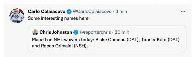 Qui veut Blake Comeau à Montréal?